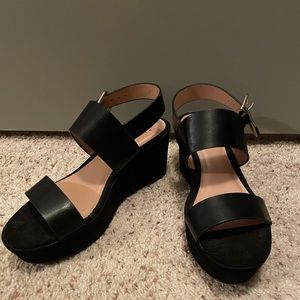 Never Worn Black Platform Sandals